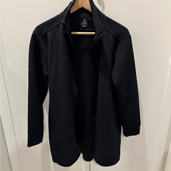 Black Ribbed Dual Zip Jacket - Picture 2 of 2